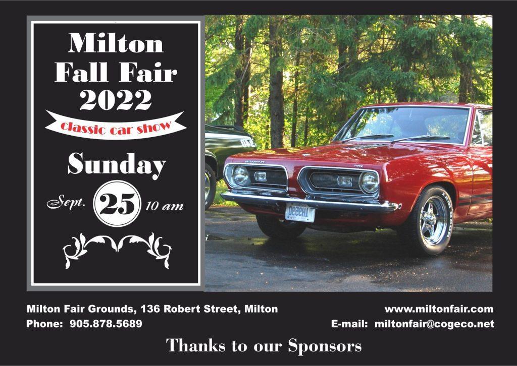 Milton Fall Fair 2022 Classic Car Show