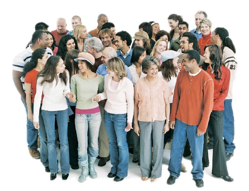 A group of happy, smiling people