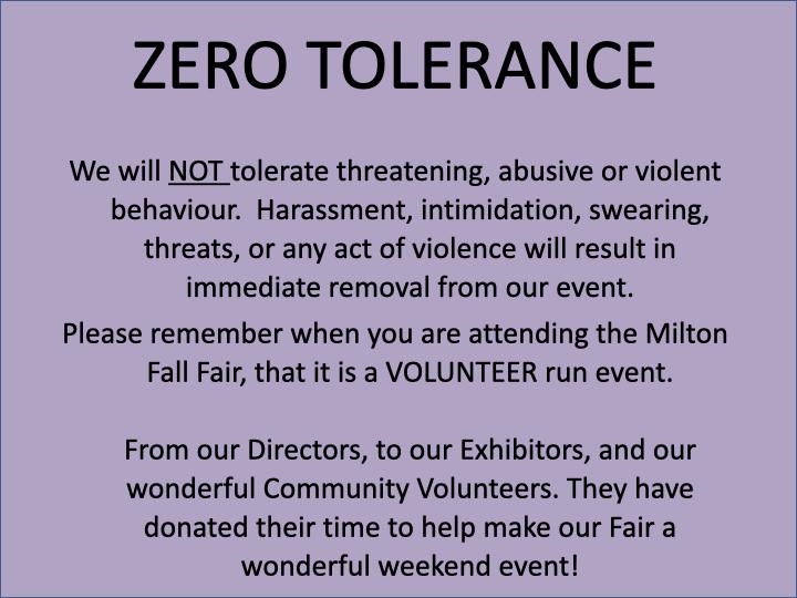 Zero Tolerance Notice